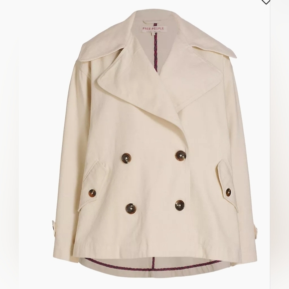 Free PeopleHighlands Double-Breasted Cotton Peacoat - Picture 10 of 16
